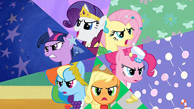 Poor Rarity and AJ got the short end of the screen real estate stick.