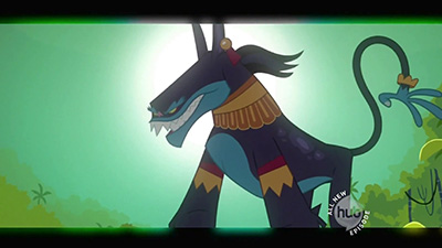 The "cinematic" filters and effects in the Daring Do scenes are pretty sweet. This shot is pretty sweet, too.